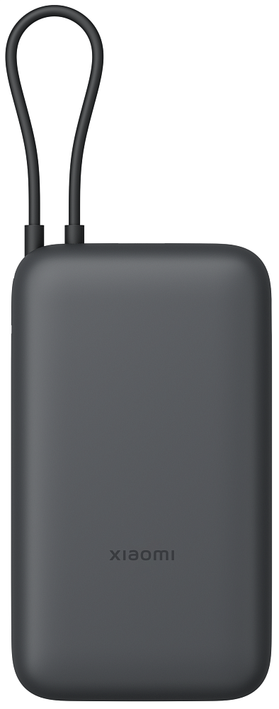Портативный аккумулятор Xiaomi Power Bank 20000mAh (встроенный кабель) темно-серый BHR9740GL
